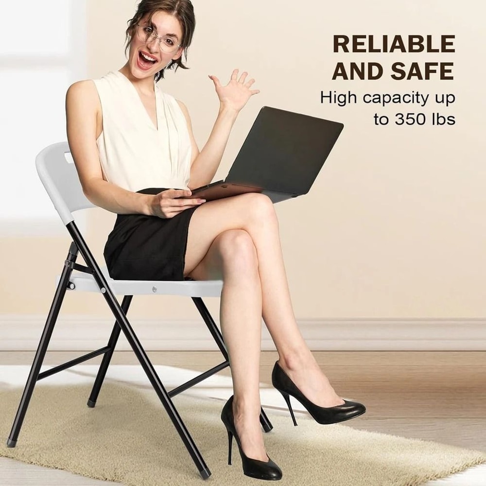 Commercial Plastic Folding Chairs Stackable Picnic Party Seats InOutdoor Portable Durable Easy Sto 4