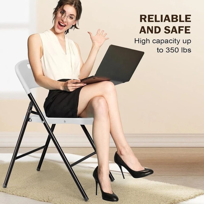 Commercial Plastic Folding Chairs Stackable Picnic Party Seats InOutdoor Portable Durable Easy Sto 4