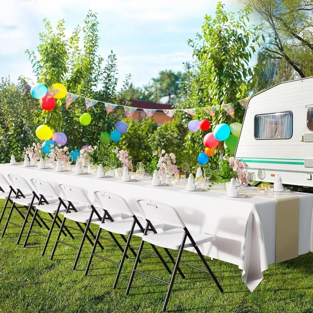 Commercial Plastic Folding Chairs Stackable Picnic Party Seats InOutdoor Portable Durable Easy Sto 5