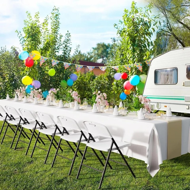 Commercial Plastic Folding Chairs Stackable Picnic Party Seats InOutdoor Portable Durable Easy Sto 5