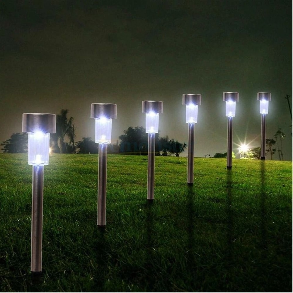 HighQuality Stainless Steel LED Solar Lights Outdoor Landscape Lighting With Bright White Illuminat 1