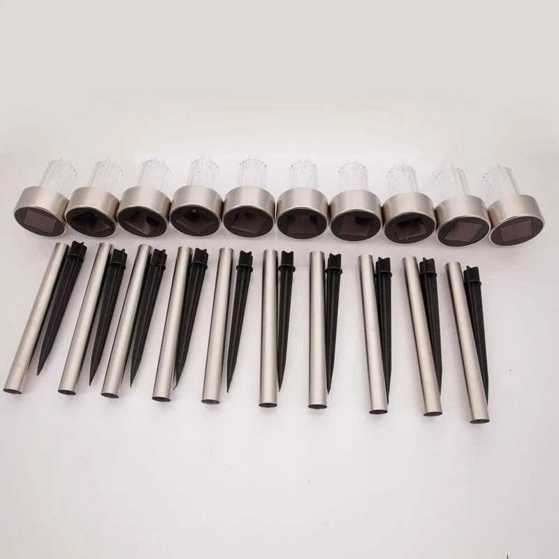 HighQuality Stainless Steel LED Solar Lights Outdoor Landscape Lighting With Bright White Illuminat 5