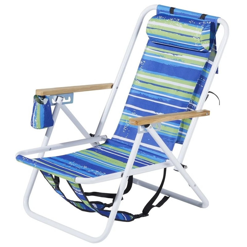 Adjustable Folding Backpack Beach Chair For Adults Position Recline Portable Comfortable 2