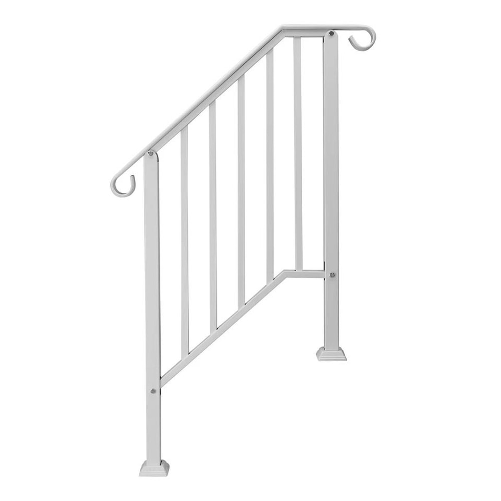 White Galvanized Iron Handrails Outdoor Stair Railing 9