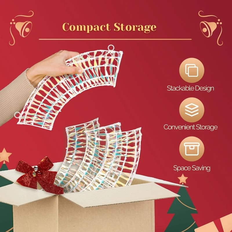 PreLit Christmas Wreath With Warm White LED Lights And Red Bows Perfect For Indoor Outdoor Holiday 5