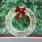 PreLit Christmas Wreath With Warm White LED Lights And Red Bows Perfect For Indoor Outdoor Holiday 0