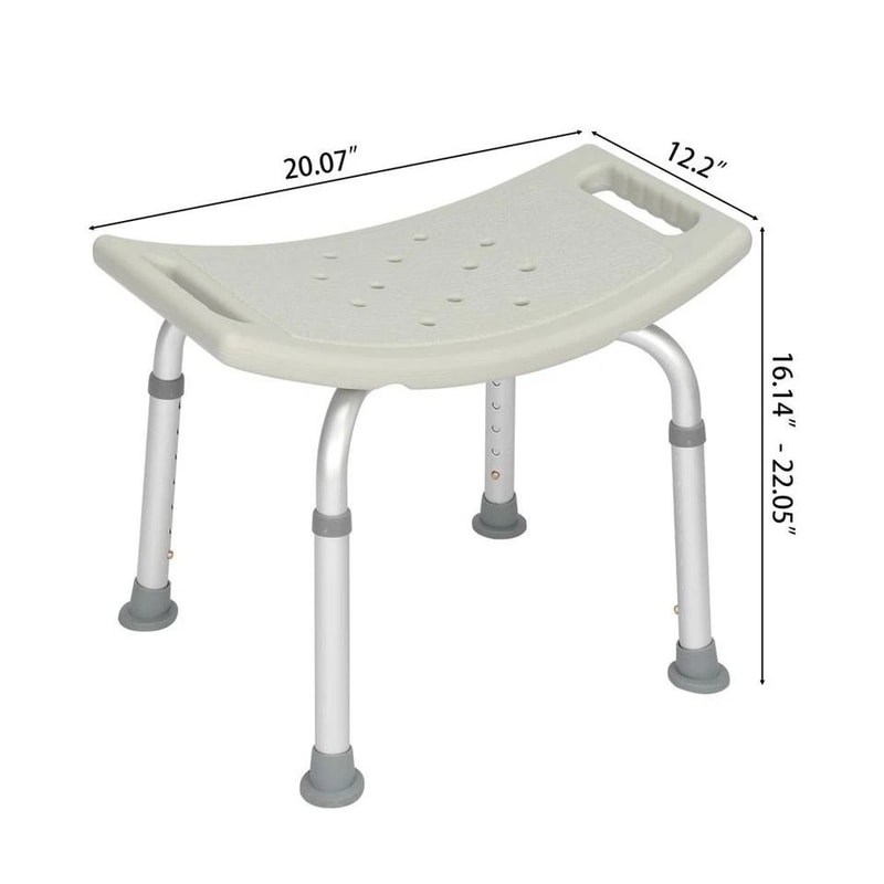 Heavy Duty Adjustable Bath Chair Shower Bench Stool For Elderly With Height Settings 2