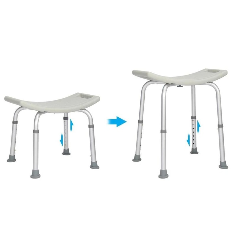 Heavy Duty Adjustable Bath Chair Shower Bench Stool For Elderly With Height Settings 4