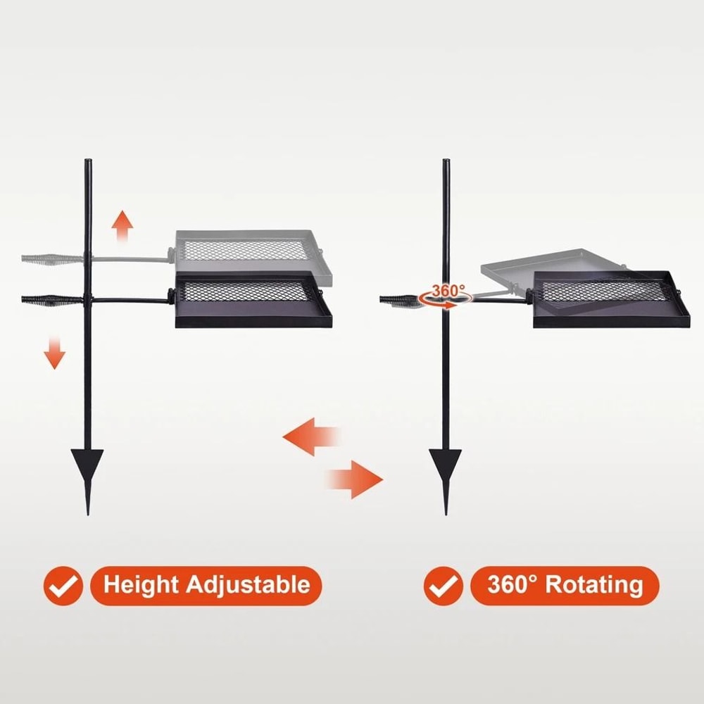 Swivel Campfire Grill Heavy Duty Steel Folding Cooking Grate For Outdoor Camping BBQ 4