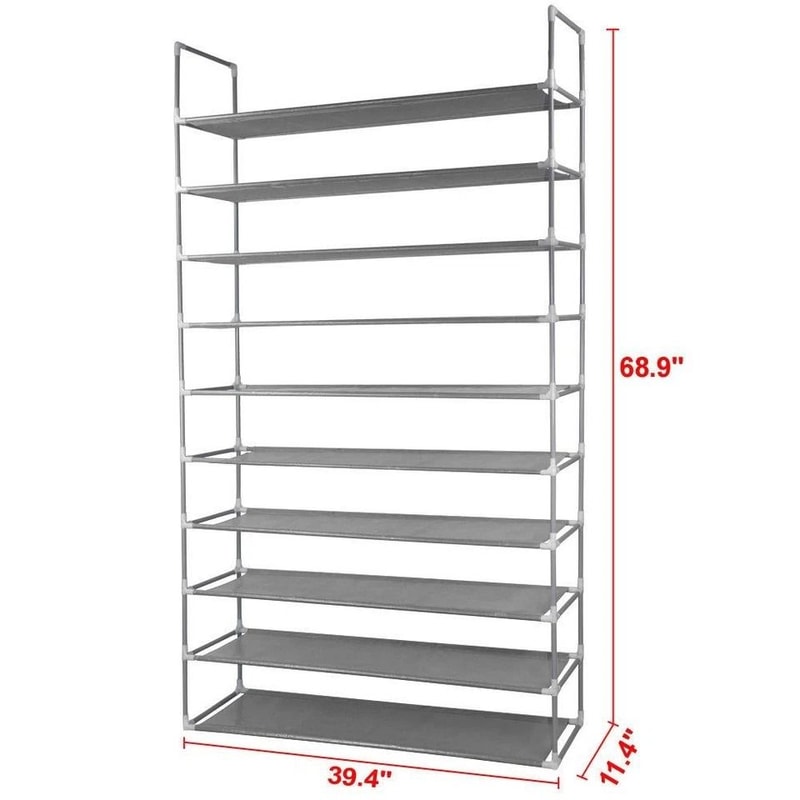 Space Saving 10Tier Shoe Rack Adjustable Free Standing Organizer For Home Office 5