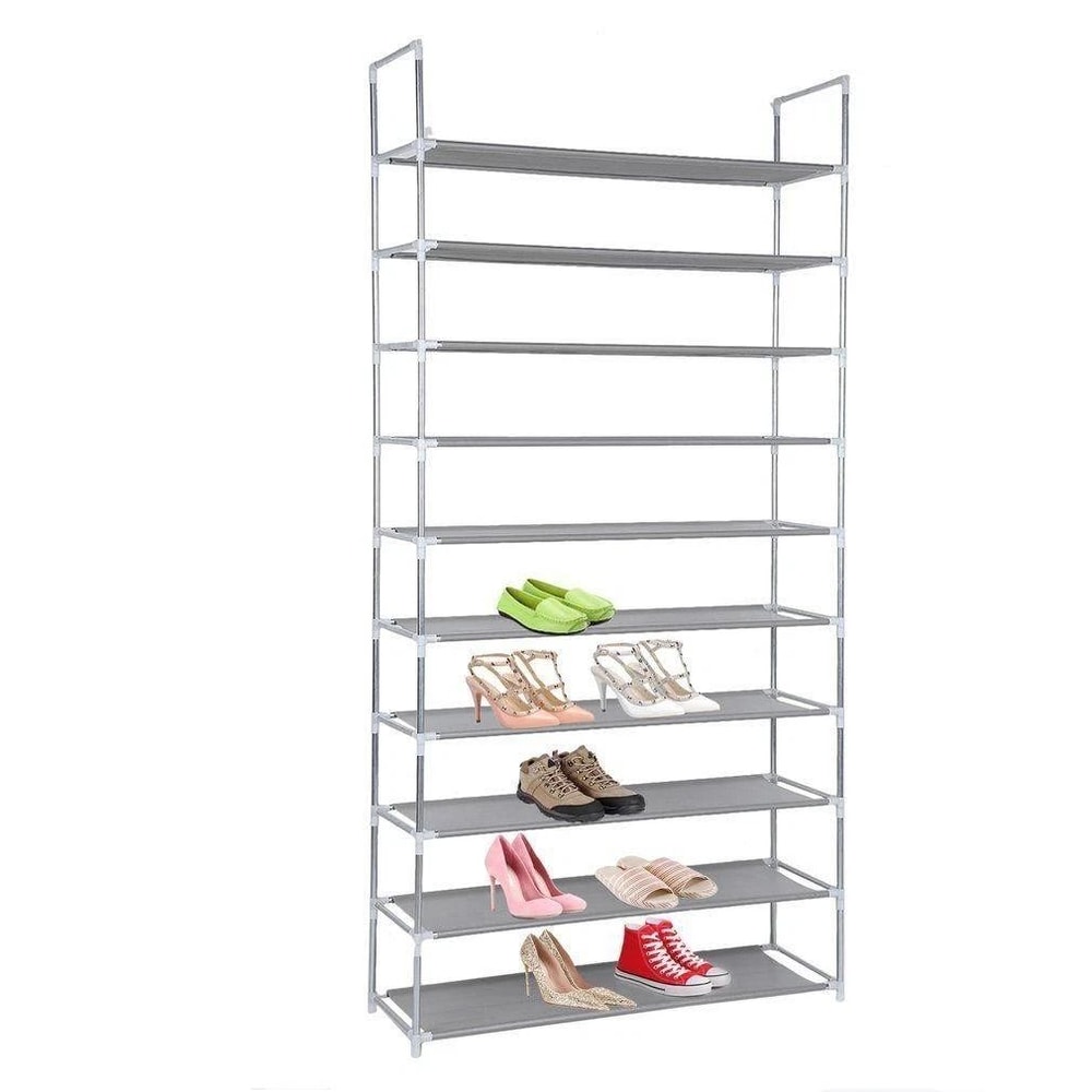 Space Saving 10Tier Shoe Rack Adjustable Free Standing Organizer For Home Office 0