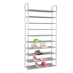 space saving tier shoe rack adjustable, free standing organizer for home & office