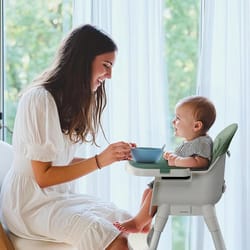 adjustable baby high chair with point safety harness and footrest
