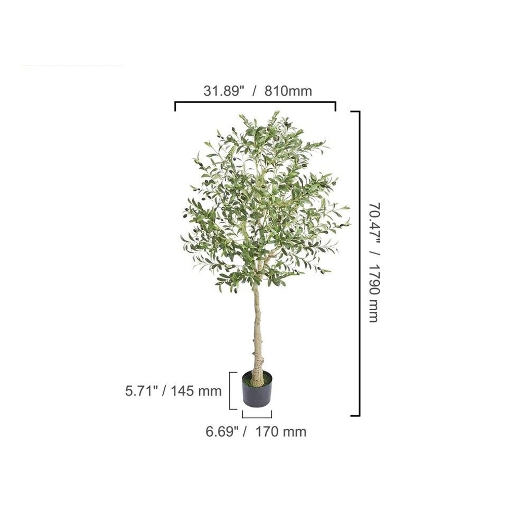 Artificial Olive Tree With Realistic Green Foliage Lifelike Faux Plant For Home Office Decor 8