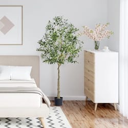 artificial olive tree with realistic green foliage lifelike faux plant for home & office decor