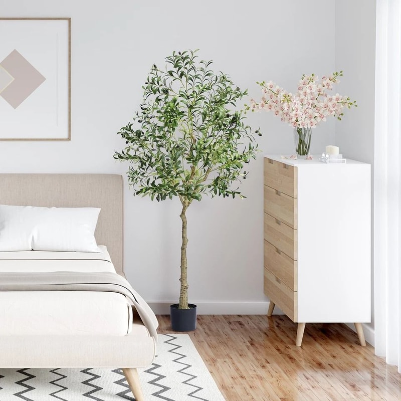 Artificial Olive Tree With Realistic Green Foliage Lifelike Faux Plant For Home Office Decor 0