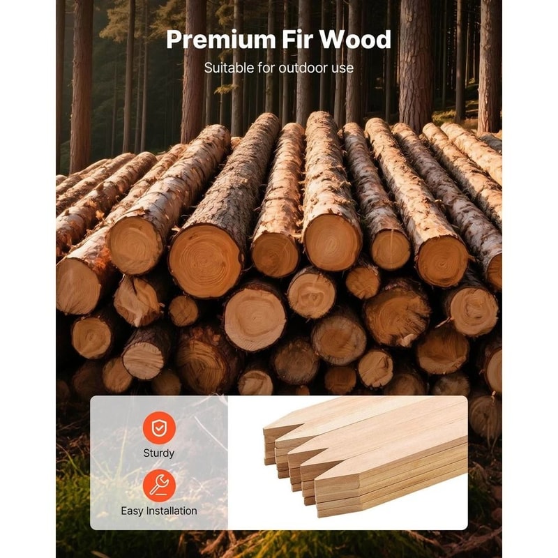 Wooden Garden Stakes Durable Fir Wood 2