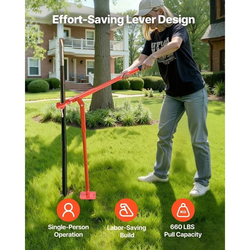 Heavy Duty TPost Puller Efficient Fence Post Remover For Metal Wood 2