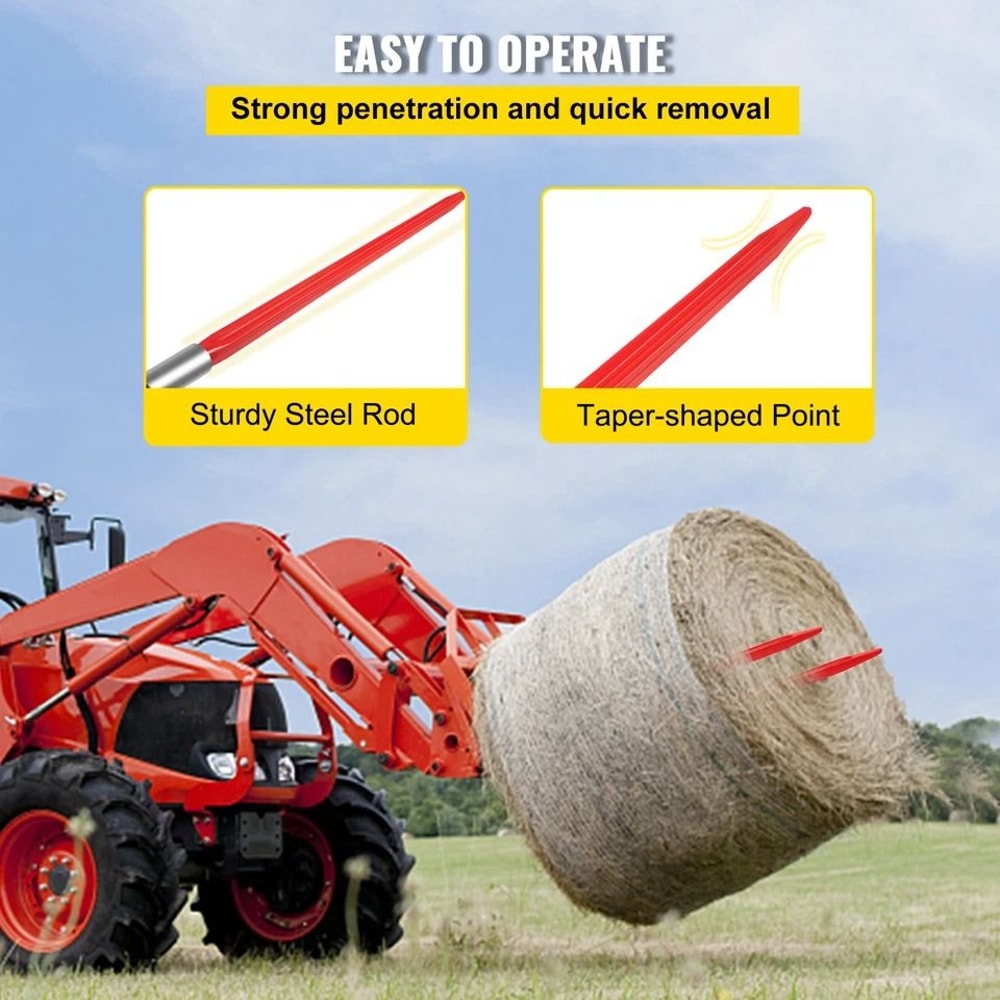 HeavyDuty Square Hay Bale Spear With Capacity Wide Tine For Bobcat Tractors 5