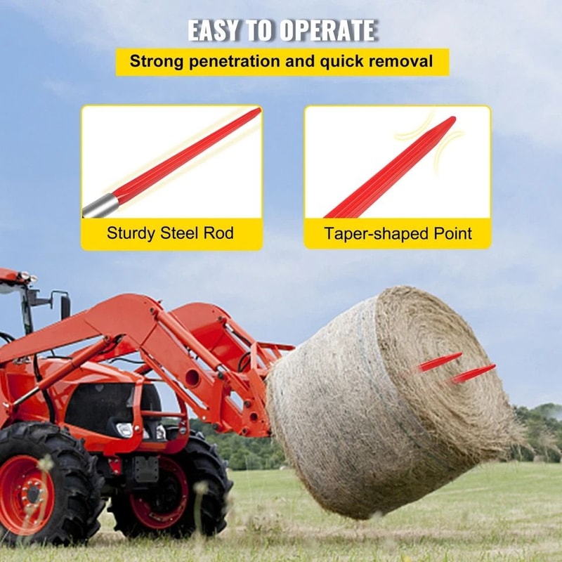 HeavyDuty Square Hay Bale Spear With Capacity Wide Tine For Bobcat Tractors 5