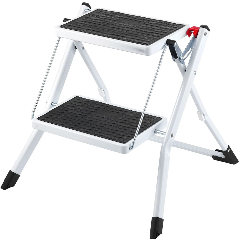 Foldable Step Stool Ladder Adjustable Height Max Load Easy Storage Stability 0