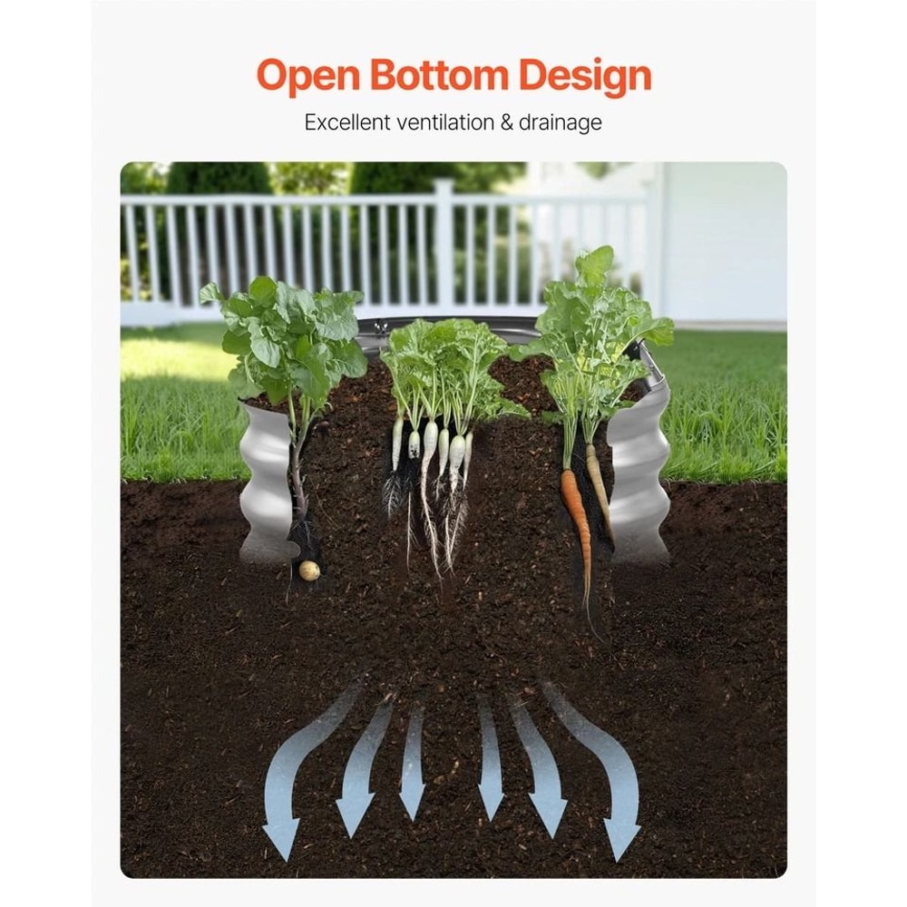 Metal Raised Garden Bed Durable Galvanized Planter Box In Silver Finish For Outdoor Gardening 5