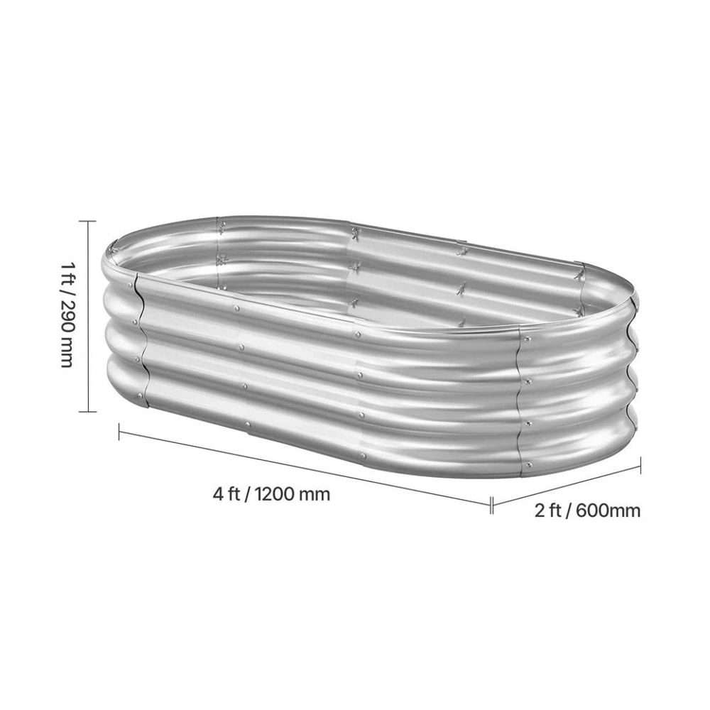 Metal Raised Garden Bed Durable Galvanized Planter Box In Silver Finish For Outdoor Gardening 6