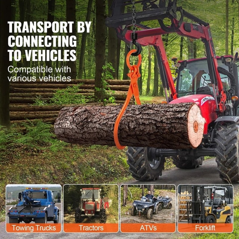 HeavyDuty Log Skidding Tongs Claw Lifting Tool Capacity Durable Steel 4