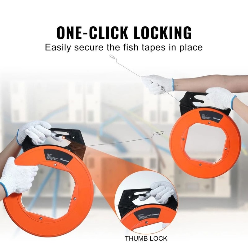 Steel Fish Tape Cable Puller With HighImpact Plastic Case 3