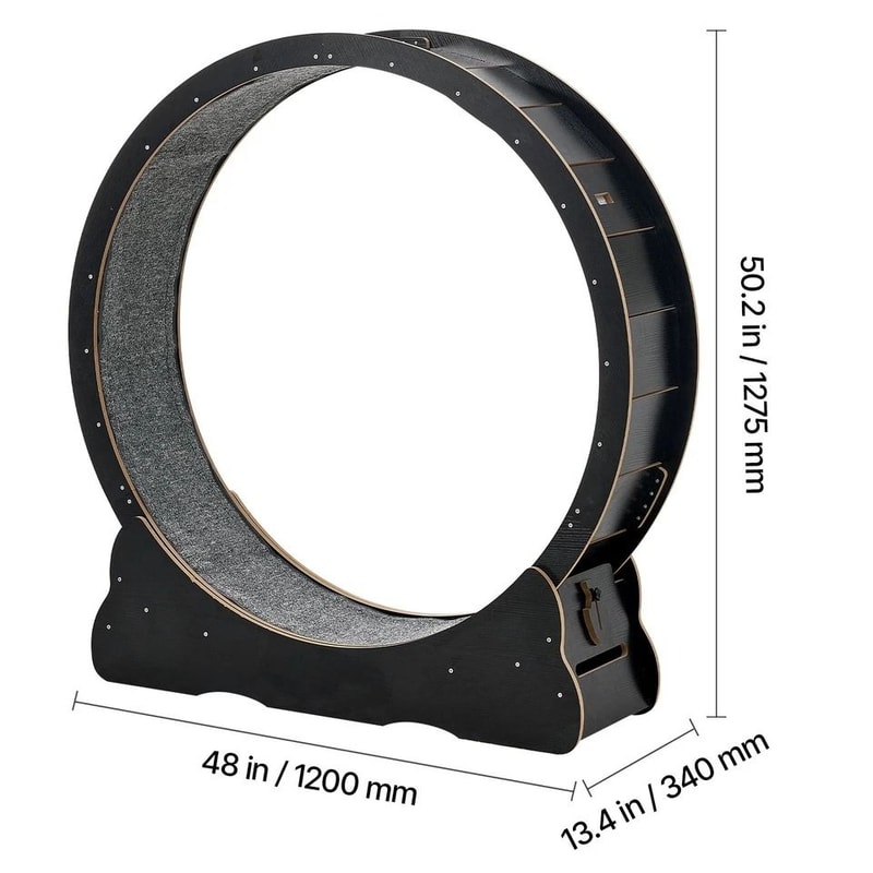 Wooden Cat Exercise Wheel Carpeted Runway For Indoor Play Physical Activity 6