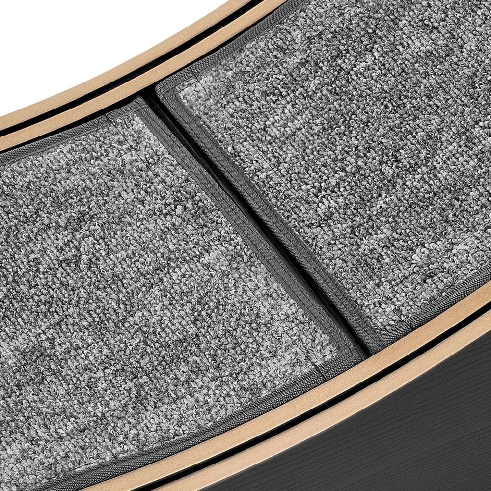 Wooden Cat Exercise Wheel Carpeted Runway For Indoor Play Physical Activity 7