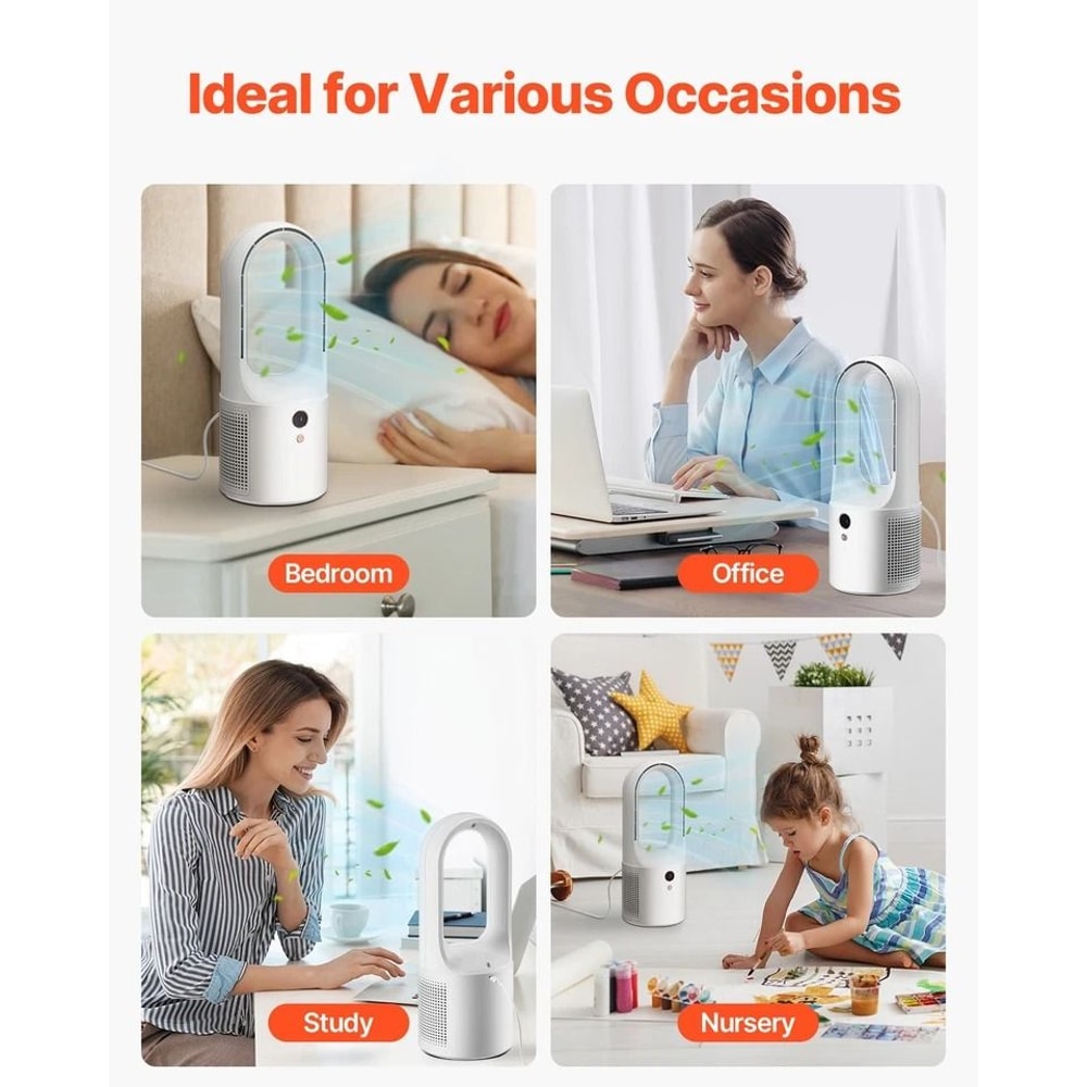 Portable Bladeless Desk Fan Compact Table Fan For Home Office And Travel Use 3