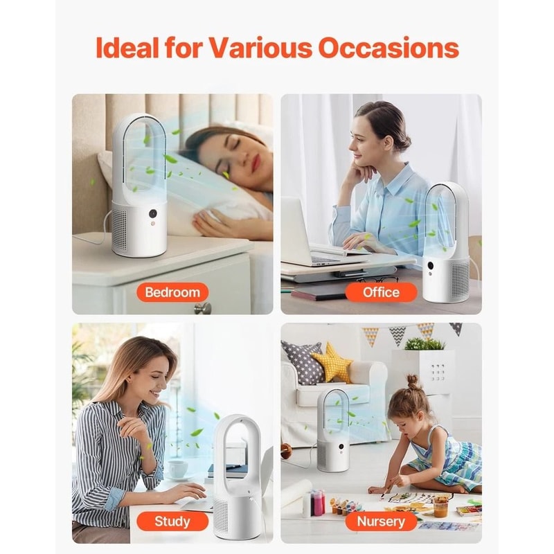 Portable Bladeless Desk Fan Compact Table Fan For Home Office And Travel Use 3