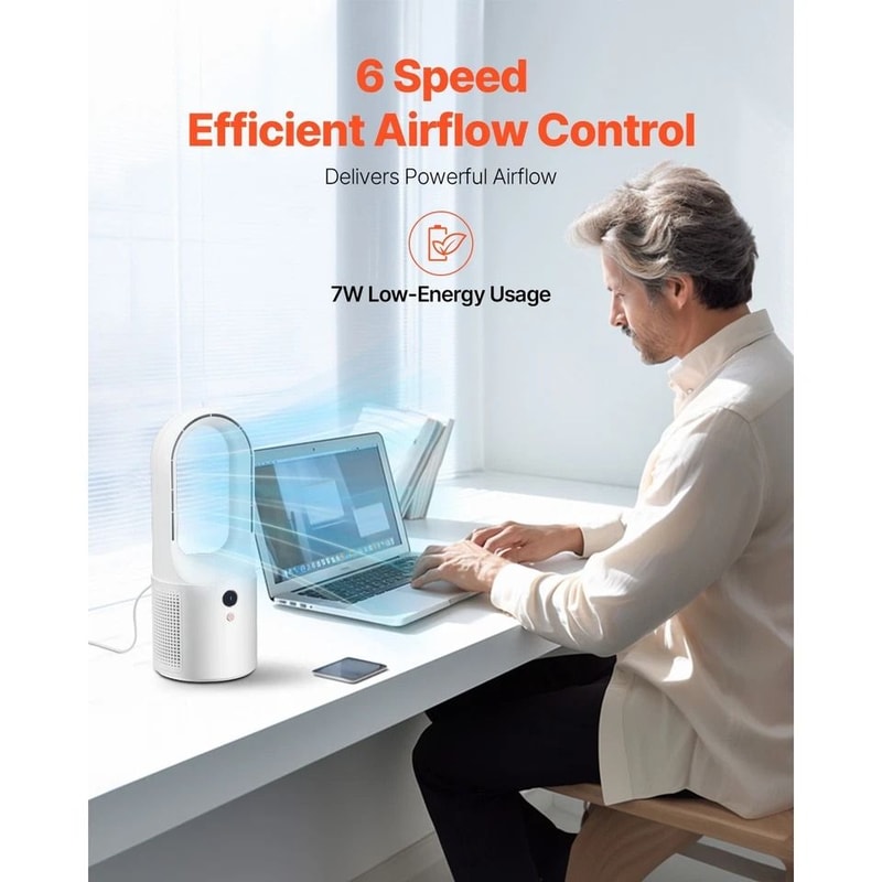 Portable Bladeless Desk Fan Compact Table Fan For Home Office And Travel Use 6