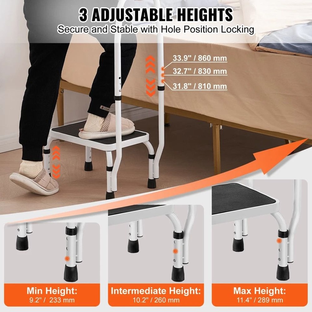 Adjustable Step Stool Ladder With Handle Load Capacity For RVs Home Use 1