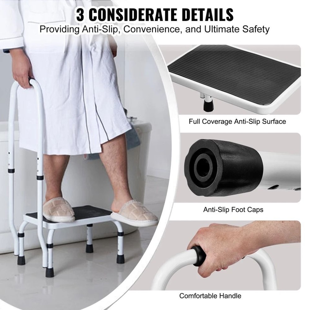 Adjustable Step Stool Ladder With Handle Load Capacity For RVs Home Use 4