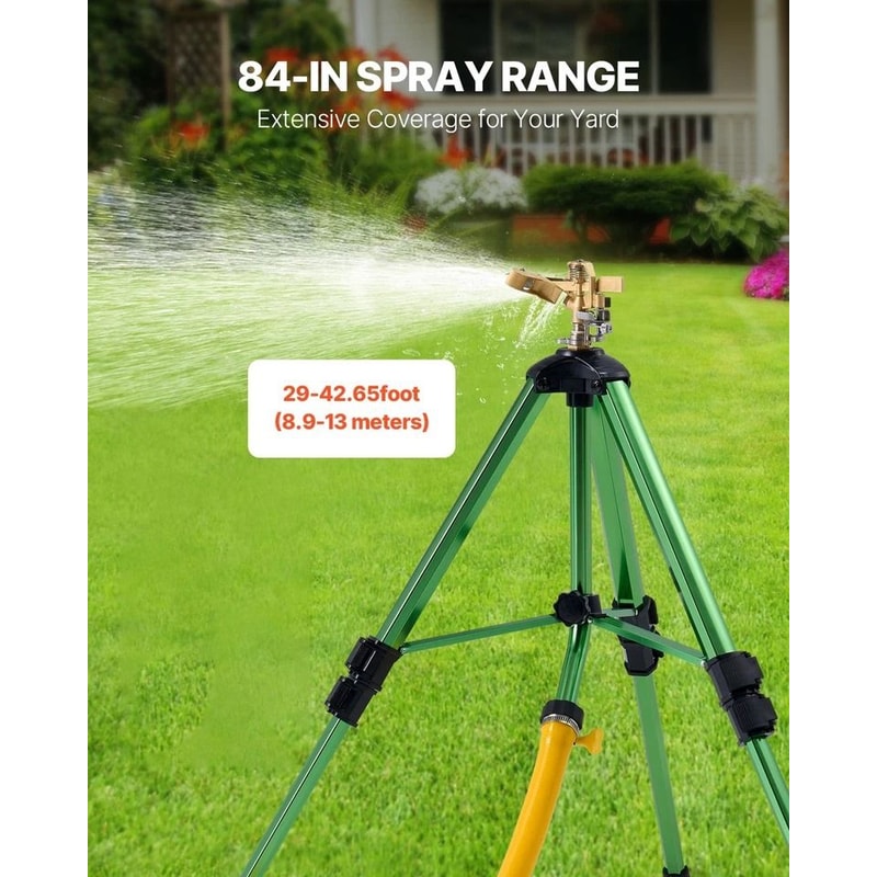 HeavyDuty Tripod Lawn Sprinkler System Adjustable Garden Irrigation Sprinklers With Connector 1