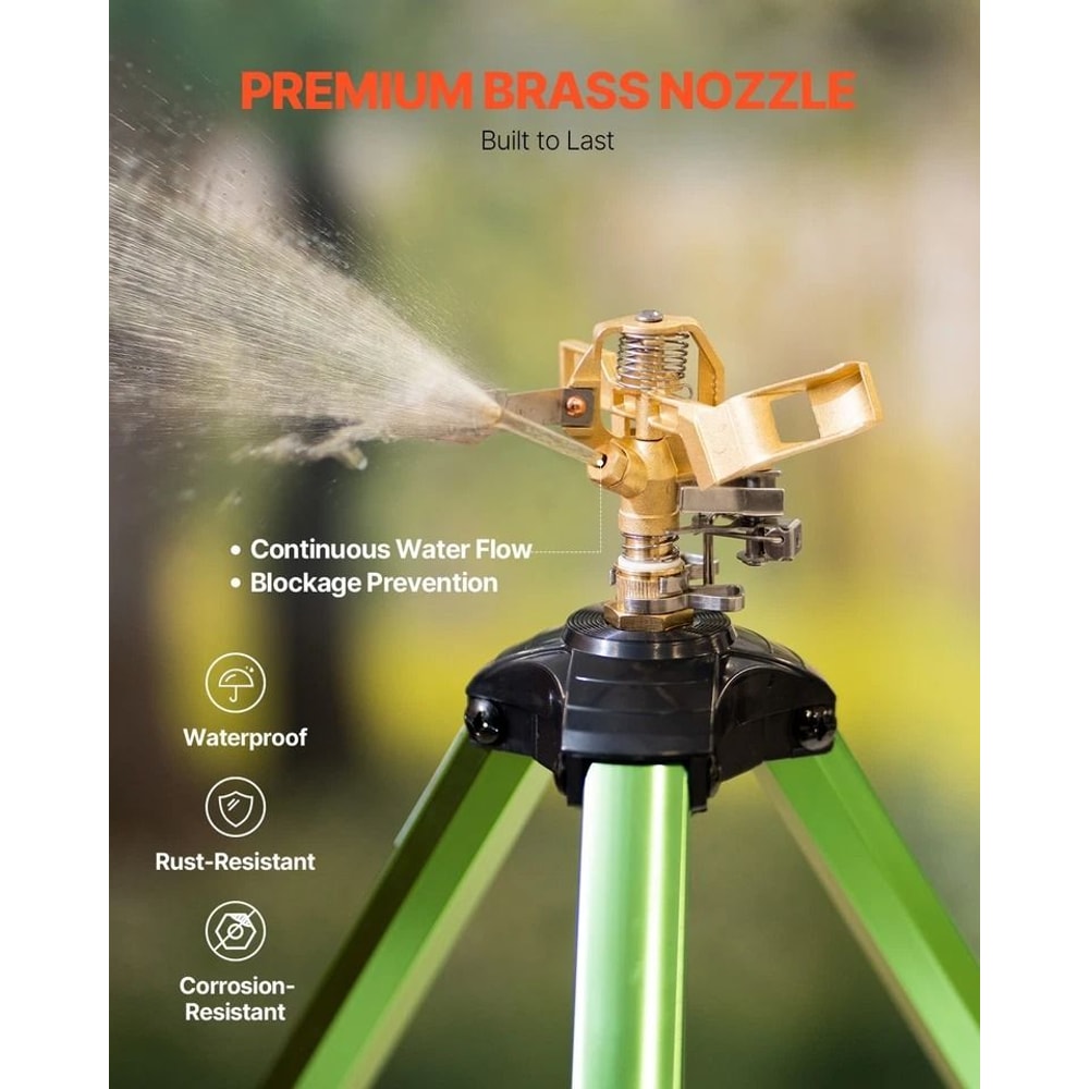 HeavyDuty Tripod Lawn Sprinkler System Adjustable Garden Irrigation Sprinklers With Connector 5