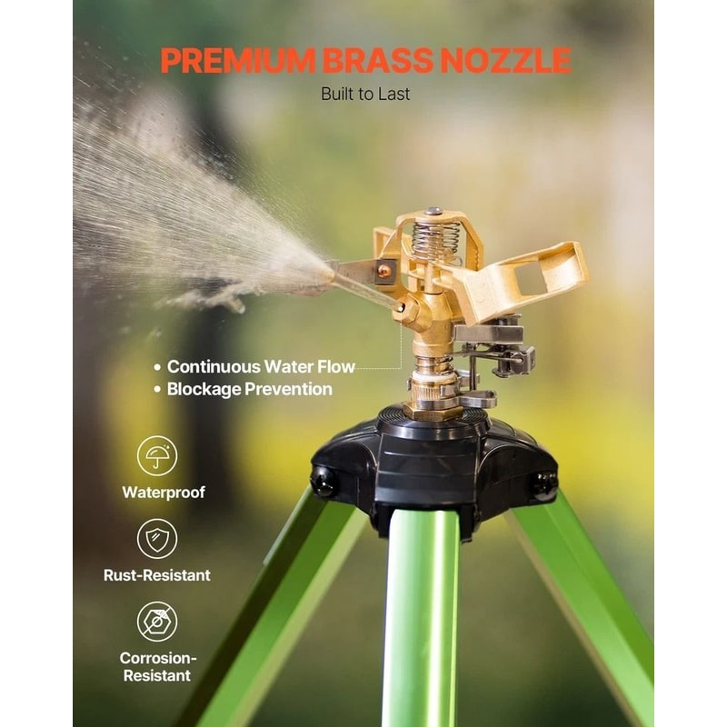 HeavyDuty Tripod Lawn Sprinkler System Adjustable Garden Irrigation Sprinklers With Connector 5