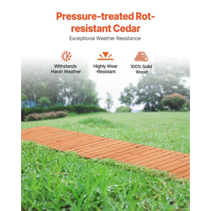 Long Wooden Garden Walkway Rollout Pathway Sturdy Cedar Outdoor Path For Garden Patio And Event Use 3