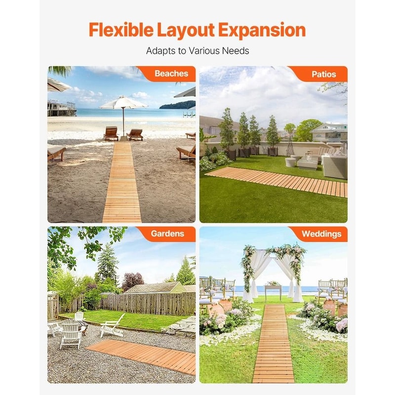 Long Wooden Garden Walkway Rollout Pathway Sturdy Cedar Outdoor Path For Garden Patio And Event Use 5