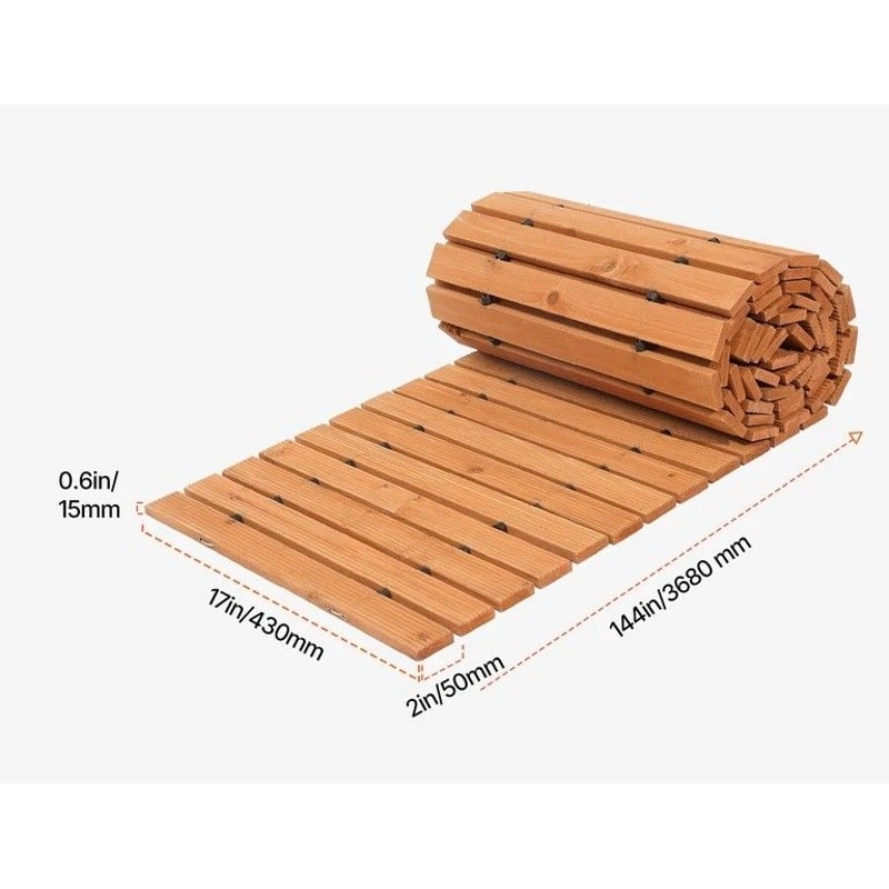 Long Wooden Garden Walkway Rollout Pathway Sturdy Cedar Outdoor Path For Garden Patio And Event Use 6