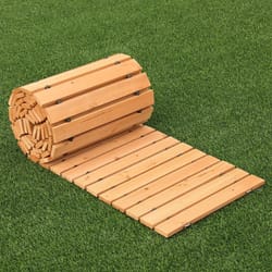 long wooden garden walkway rollout pathway sturdy cedar outdoor path for garden, patio, and event use