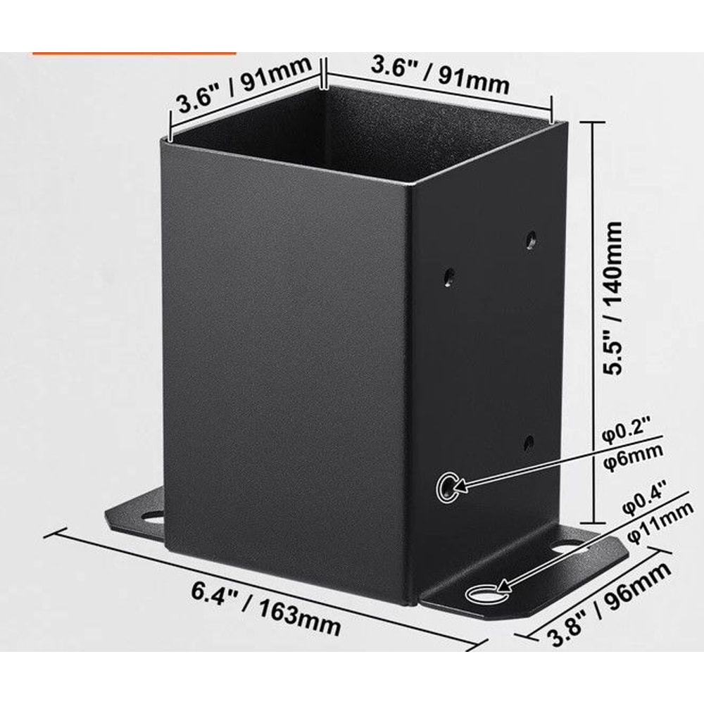 Heavy Duty Post Base Brackets Durable Wood Post Fence Anchors For Strong Support 6
