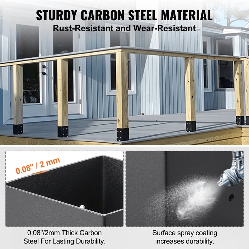 Heavy Duty Post Base Brackets Durable Wood Post Fence Anchors For Strong Support 7