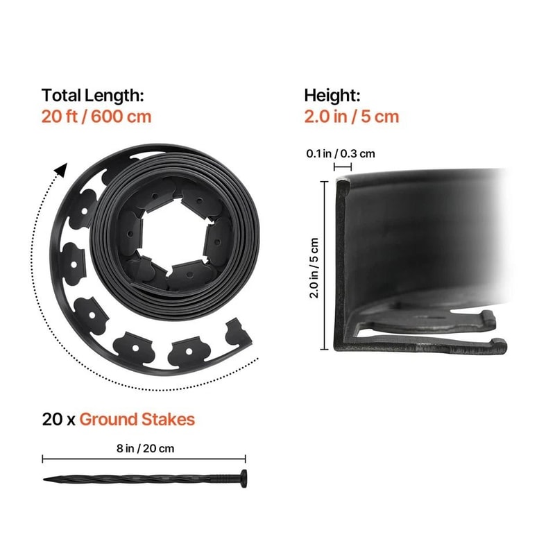 LShaped Plastic Garden Edging Durable NoDig Border For Lawn And Landscape 6