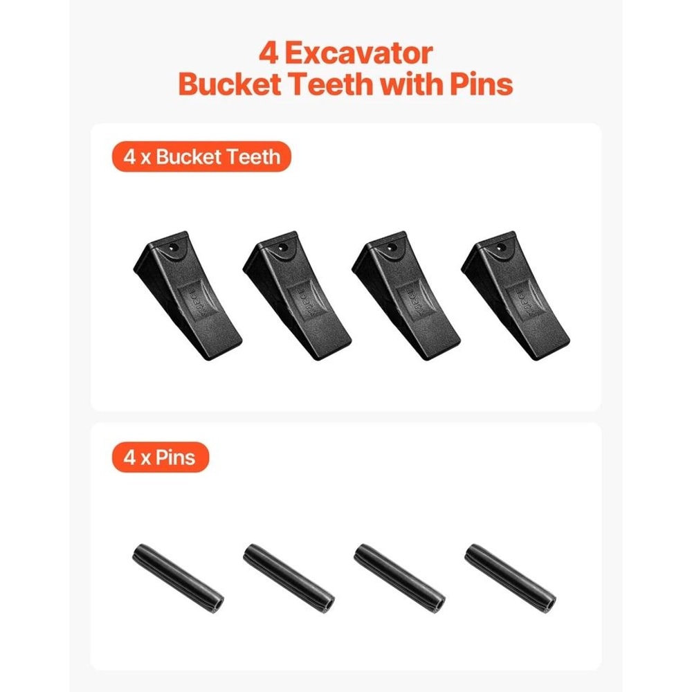 Excavator Bucket Teeth With Pins For Skid Steer Backhoe Excavator 4