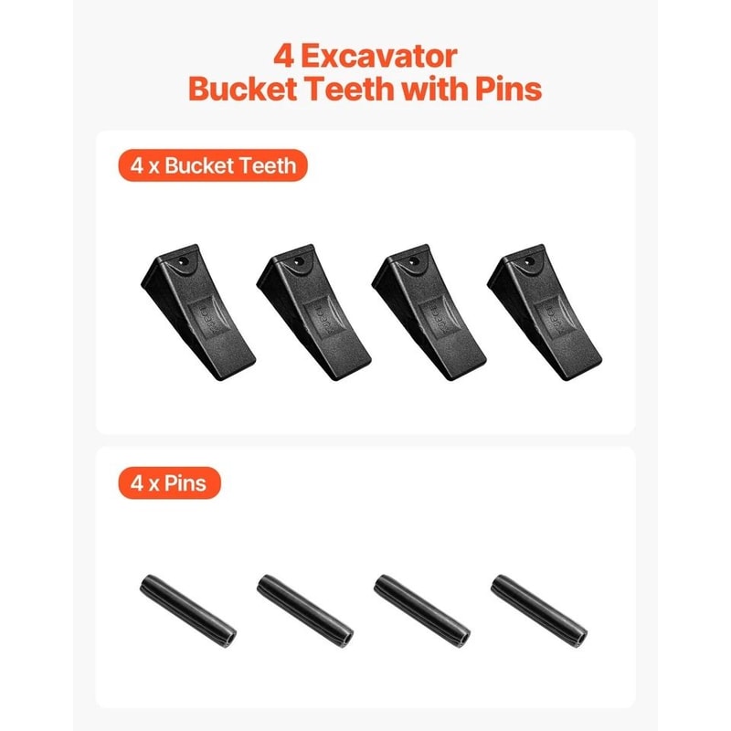 Excavator Bucket Teeth With Pins For Skid Steer Backhoe Excavator 4