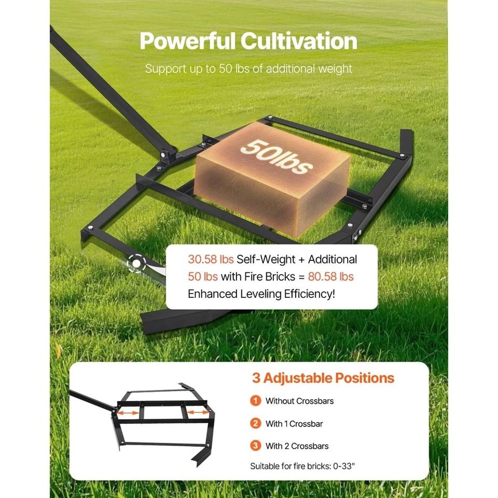 Tow Behind Drag Harrow For ATVUTV Steel Gravel Grader Field Leveler 3