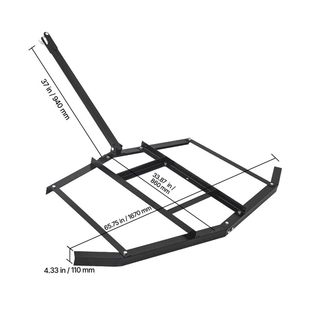 Tow Behind Drag Harrow For ATVUTV Steel Gravel Grader Field Leveler 6